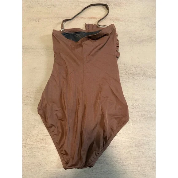 brown JANTZEN CLASSICS one piece swimsuit size 8 - Picture 2 of 2
